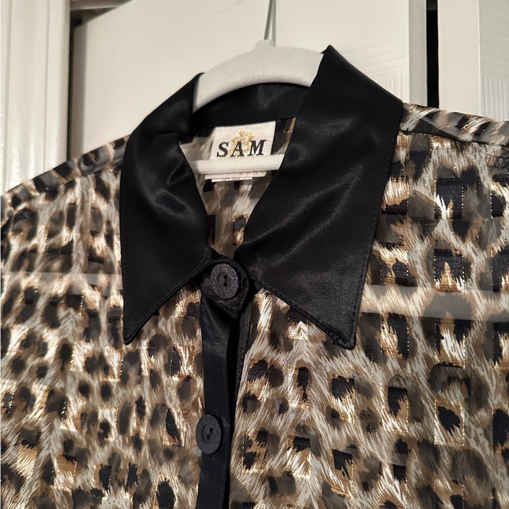 SAM Sheer Leopard Blouse - Picture 5 of 10